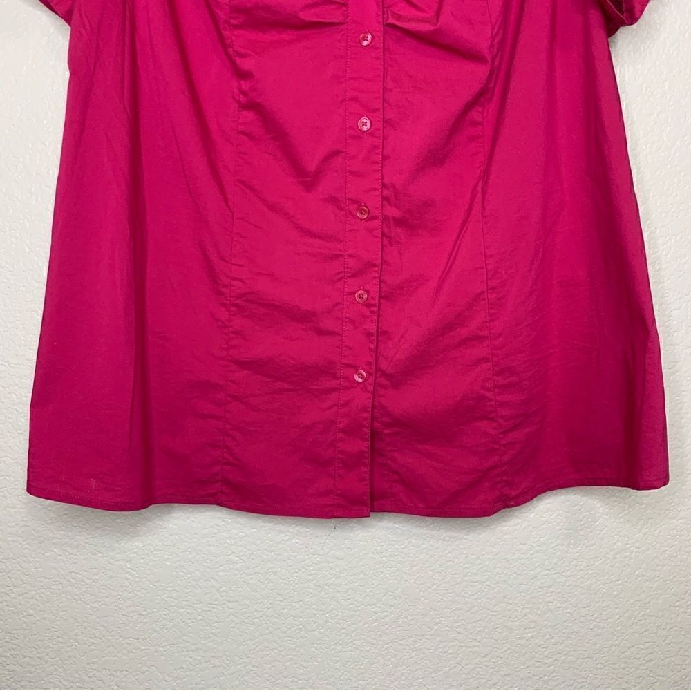 Lane Bryant Pink Short Sleeves Button Down Shirt, Size 22 - Picture 4 of 11